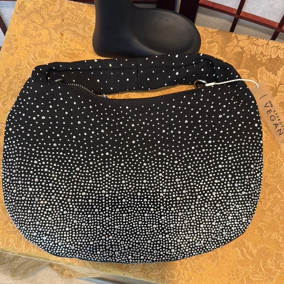 Elegant Black and White Studded Women's Bag - Picture 3 of 4